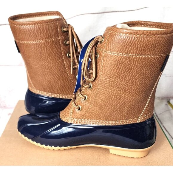 JBU Fall 2022 Navy/Tan Maplewood Waterproof Women’s Boots Size 6M – Stylish - Picture 6 of 16